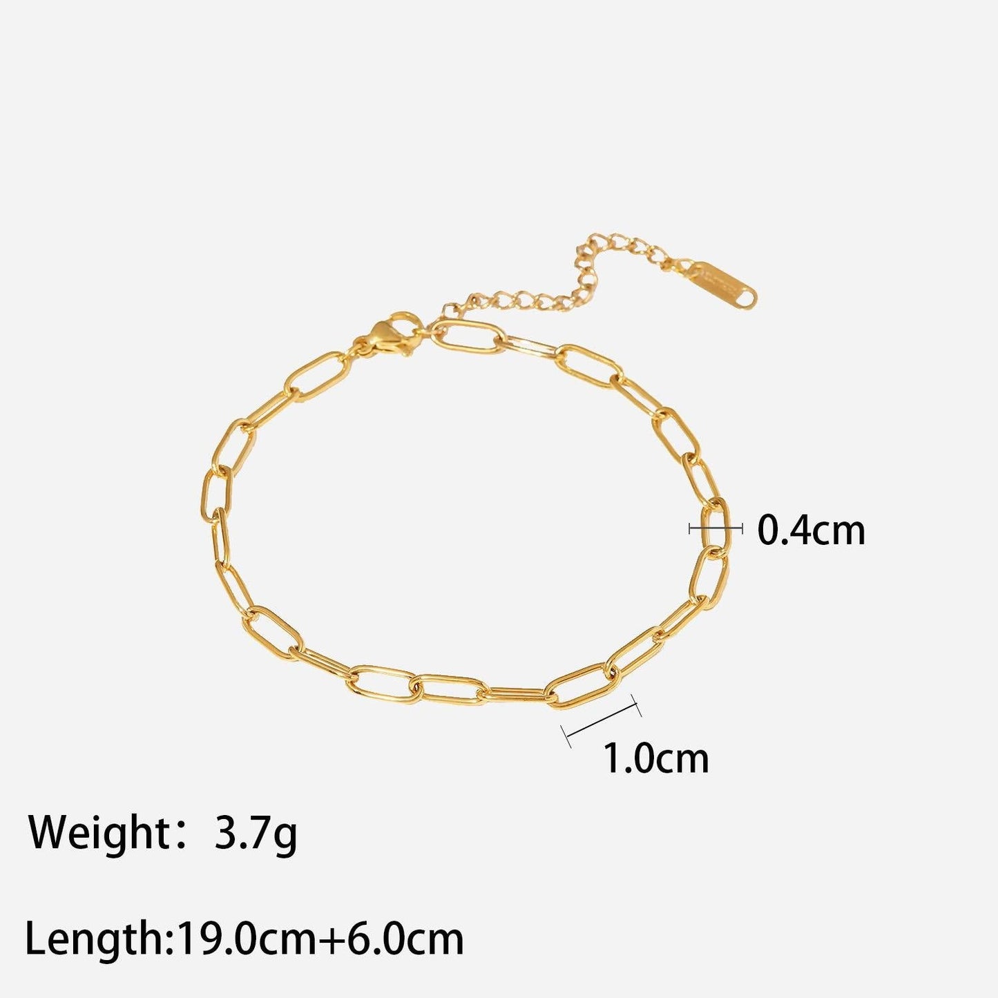 Minimal Oval Link Gold Chain Bracelet