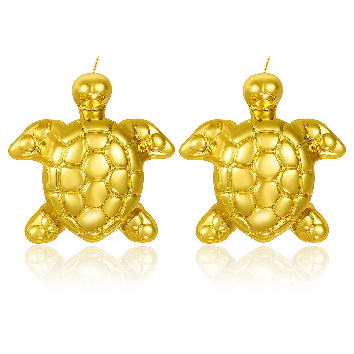 Gold Turtle Stud Earrings