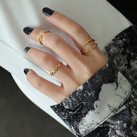 Infinity Link Gold Adjustable Ring