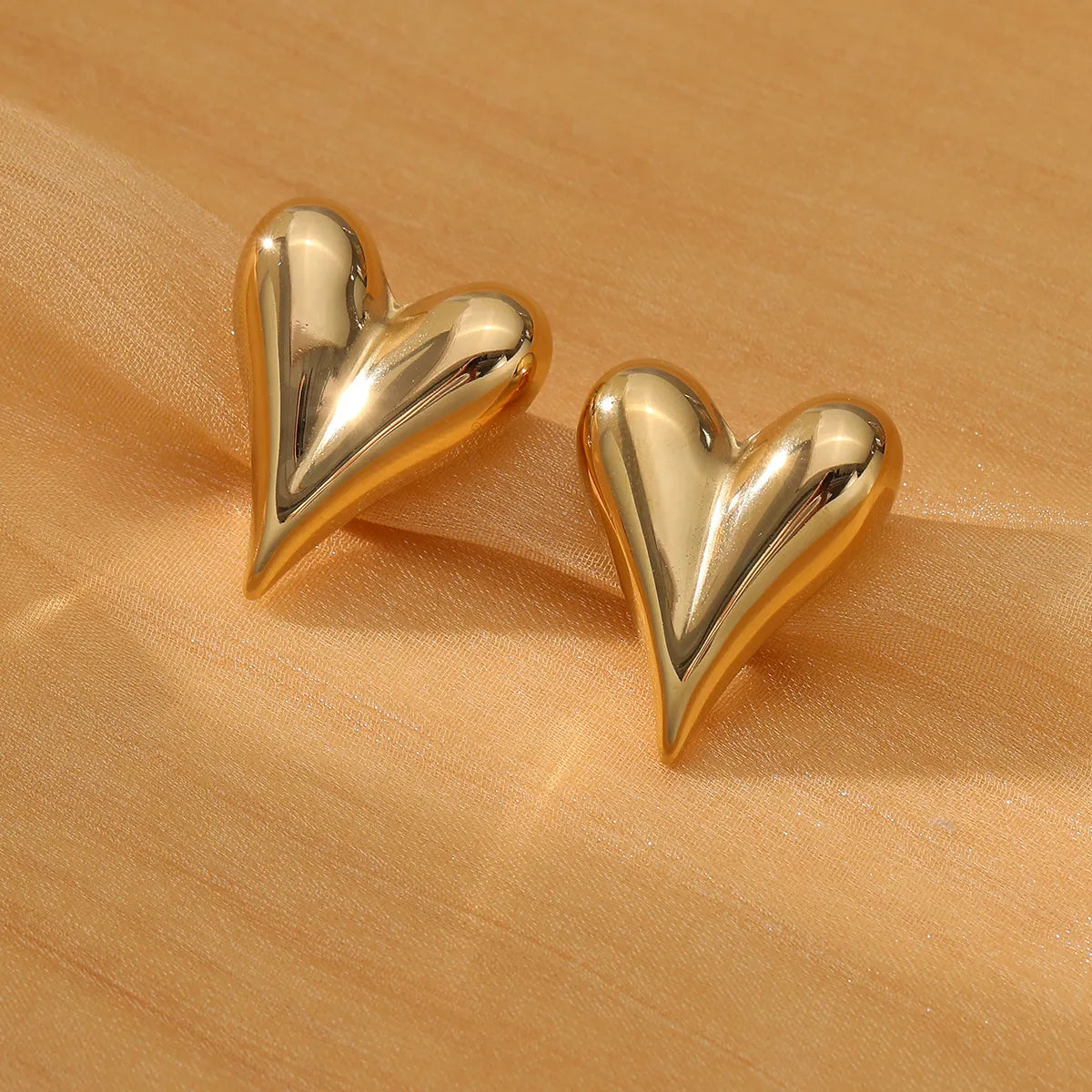 Puffy Heart Statement Stud Earrings