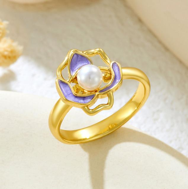Floral Pearl Statement Ring
