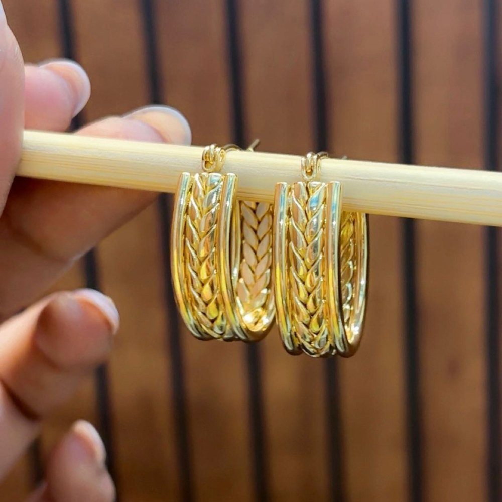 Golden Braid Hoops – Anti-Tarnish