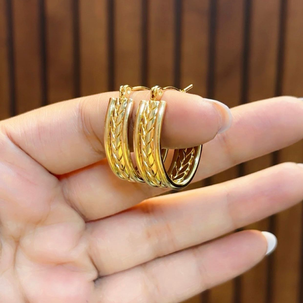 Golden Braid Hoops – Anti-Tarnish
