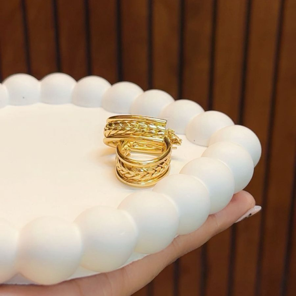 Golden Braid Hoops – Anti-Tarnish
