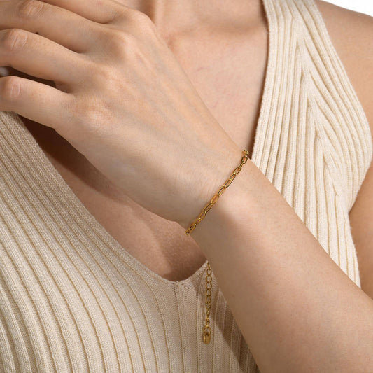 Minimal Oval Link Gold Chain Bracelet