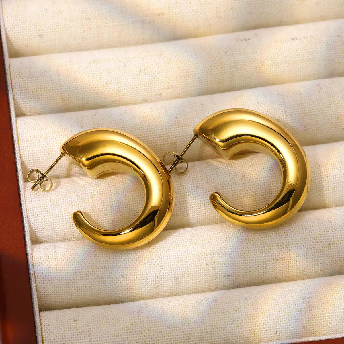 Stainless Steel Geometric Cuff Earrings