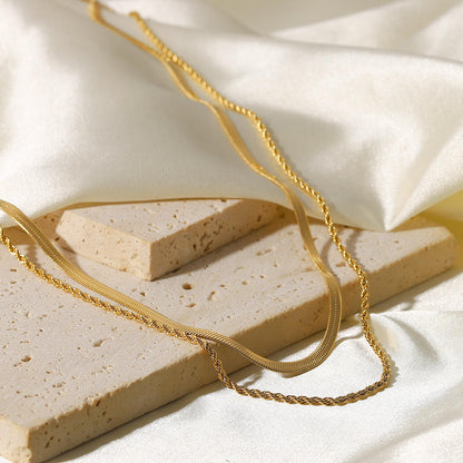 Double Layer Gold Chain Necklace