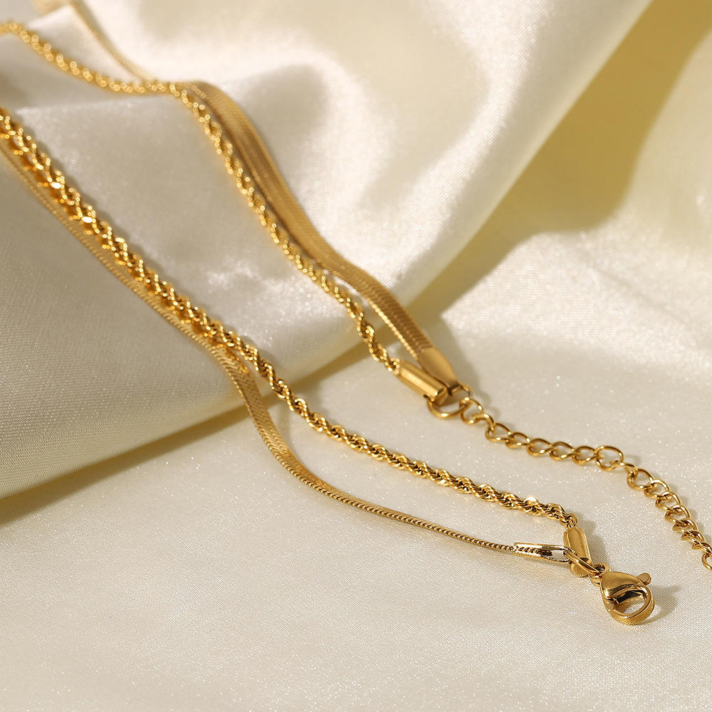 Double Layer Gold Chain Necklace