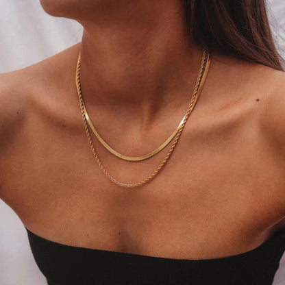Double Layer Gold Chain Necklace