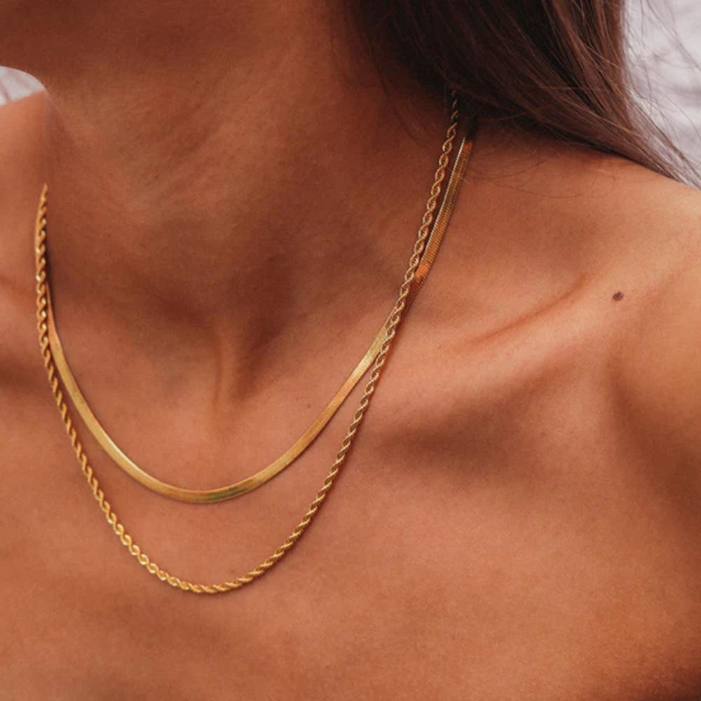 Double Layer Gold Chain Necklace