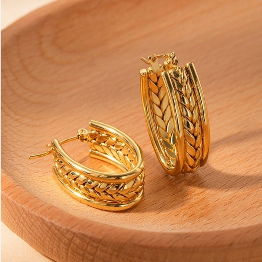 Golden Braid Hoops – Anti-Tarnish