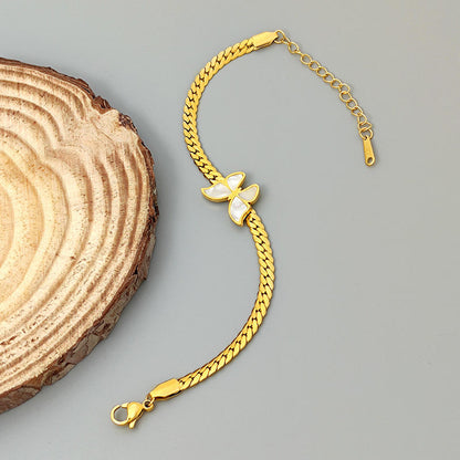 Butterfly Charm Gold Chain Bracelet