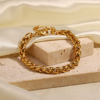 Gold Double Link Chain Bracelet