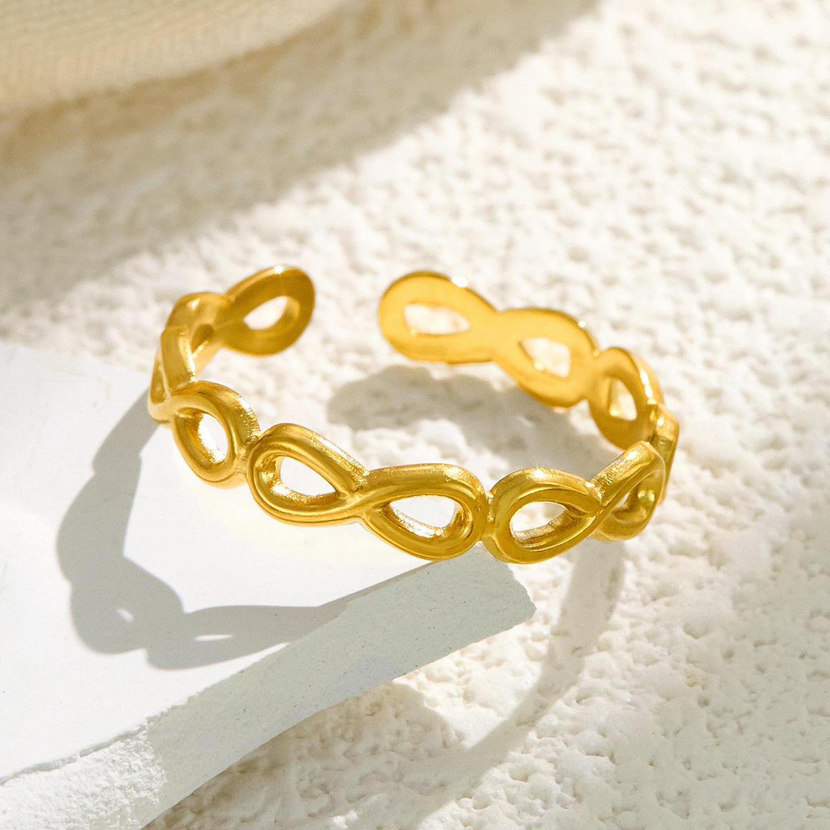 Infinity Link Gold Adjustable Ring