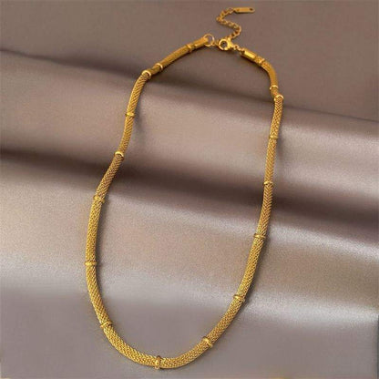 Textured Gold Mesh Chain Necklace