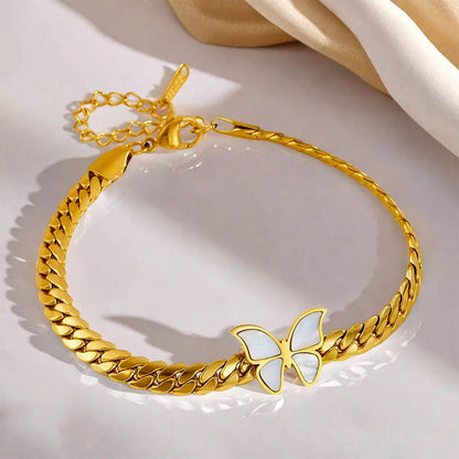 Butterfly Charm Gold Chain Bracelet