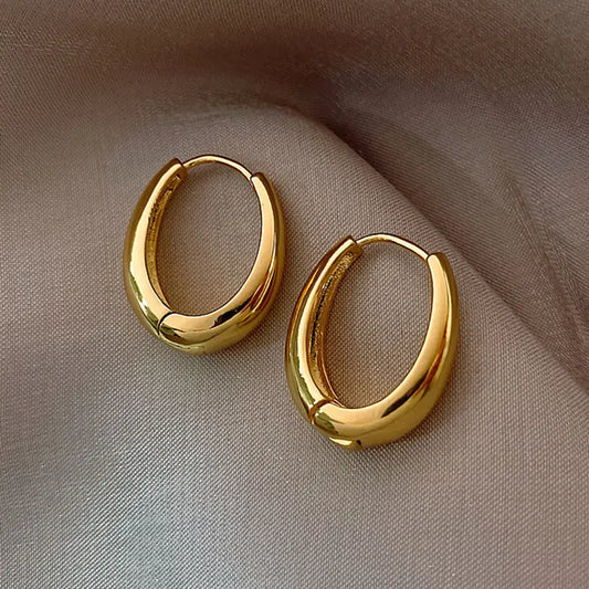 Bold Oval Anti-Tarnish Hoop Earrings - BlingVows - Best Imitation & Anti Tarnish Jewelry Wholesaler