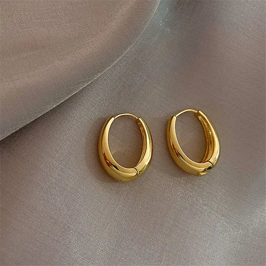 Bold Oval Anti-Tarnish Hoop Earrings - BlingVows - Best Imitation & Anti Tarnish Jewelry Wholesaler