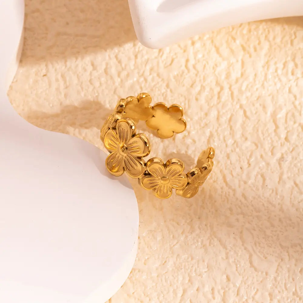 Flower Adjustable Opening Rings - BlingVows - Best Imitation & Anti Tarnish Jewelry Wholesaler