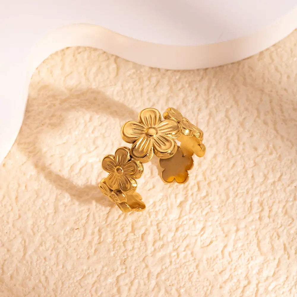 Flower Adjustable Opening Rings - BlingVows - Best Imitation & Anti Tarnish Jewelry Wholesaler