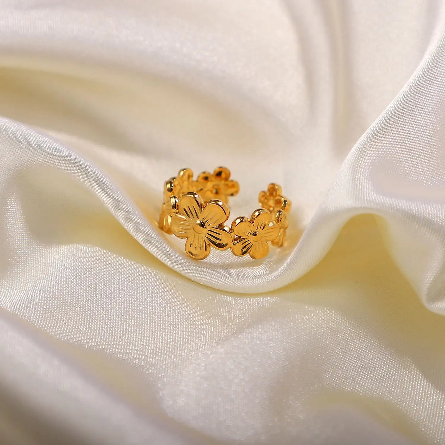 Flower Adjustable Opening Rings - BlingVows - Best Imitation & Anti Tarnish Jewelry Wholesaler
