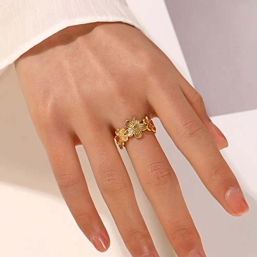Flower Adjustable Opening Rings - BlingVows - Best Imitation & Anti Tarnish Jewelry Wholesaler