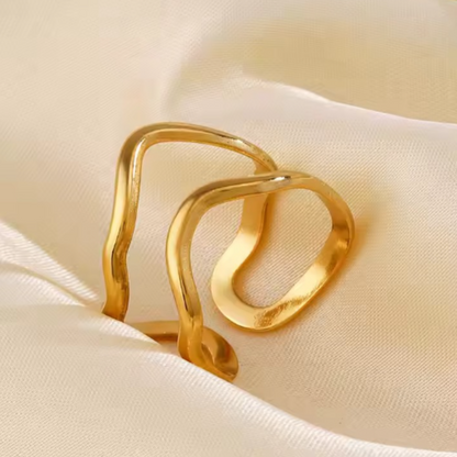 Hollow Wavy Ring - BlingVows - Best Imitation & Anti Tarnish Jewelry Wholesaler