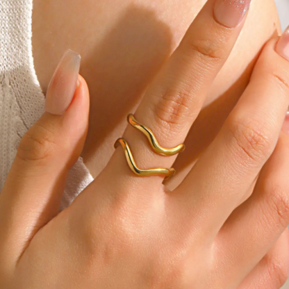 Hollow Wavy Ring - BlingVows - Best Imitation & Anti Tarnish Jewelry Wholesaler