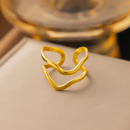Hollow Wavy Ring - BlingVows - Best Imitation & Anti Tarnish Jewelry Wholesaler