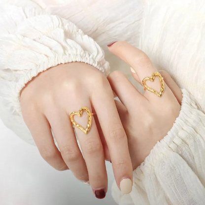 Irregular Heart-Shaped Ring - BlingVows - Best Imitation & Anti Tarnish Jewelry Wholesaler