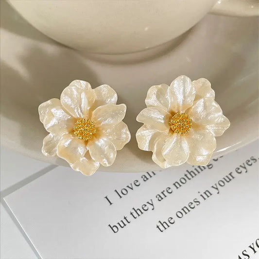 Sweet Camellia Stud Earrings - BlingVows - Best Imitation & Anti Tarnish Jewelry Wholesaler