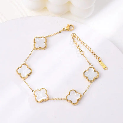 White Lucky Clover Necklace - BlingVows - Best Imitation & Anti Tarnish Jewelry Wholesaler